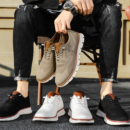 Men's Easy Wear Slip-On Loafers – Super Soft Breathable Fabric Shoes, Lightweight Casual Walking Sneakers, Stylish Dress Shoes, Mesh Urban Footwear for Work & Everyday Use.