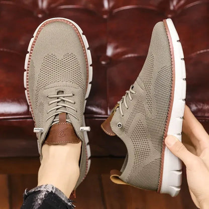 Men's Easy Wear Slip-On Loafers – Super Soft Breathable Fabric Shoes, Lightweight Casual Walking Sneakers, Stylish Dress Shoes, Mesh Urban Footwear for Work & Everyday Use.